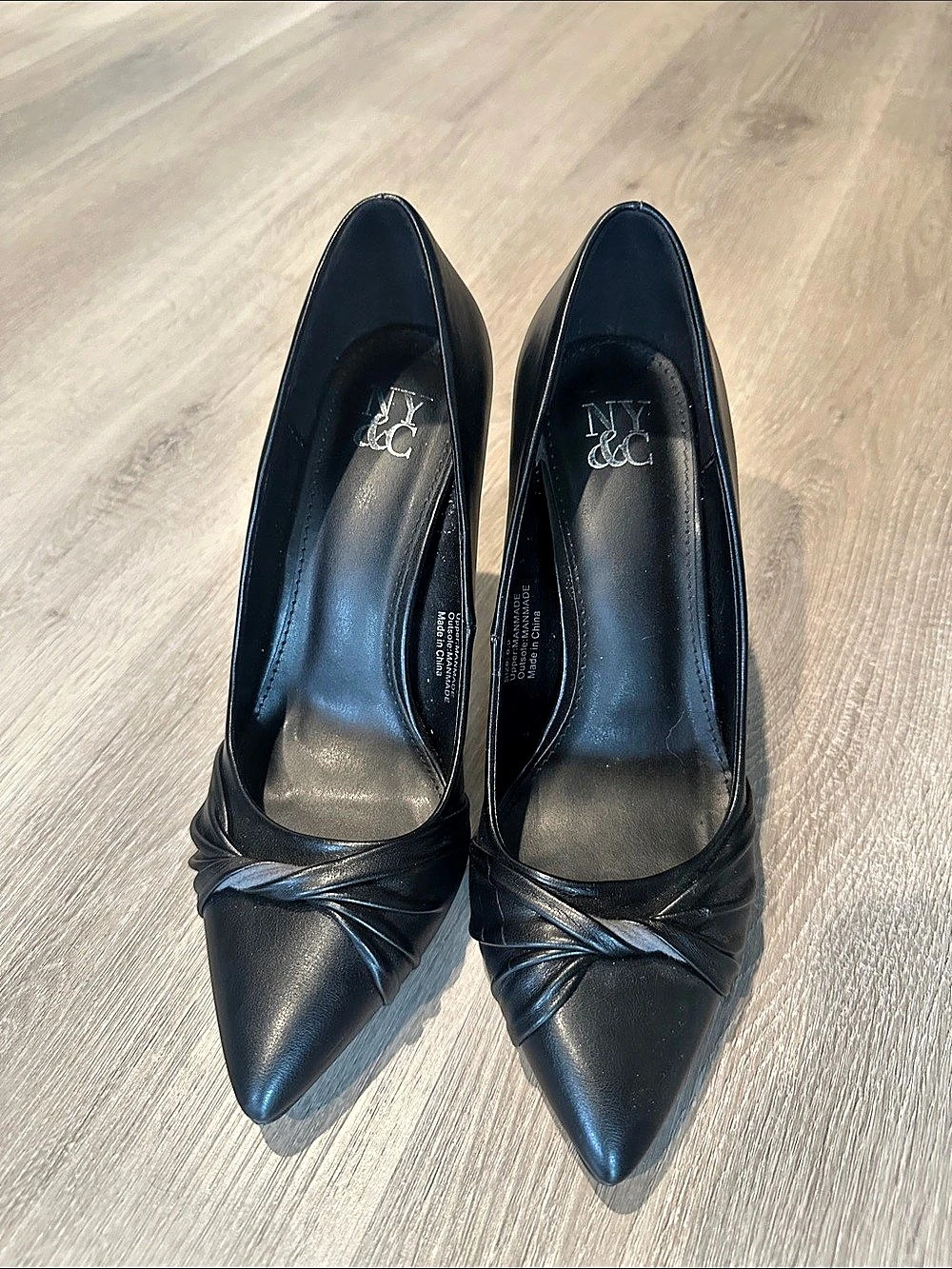 New York & Company Monique Black Pointed-Toe Heels 8.5